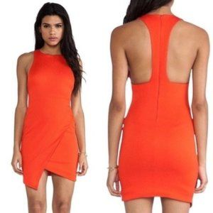 Bec & Bride Isis Angle Tangerine Red Asymmetrical Halter Dress Size 6